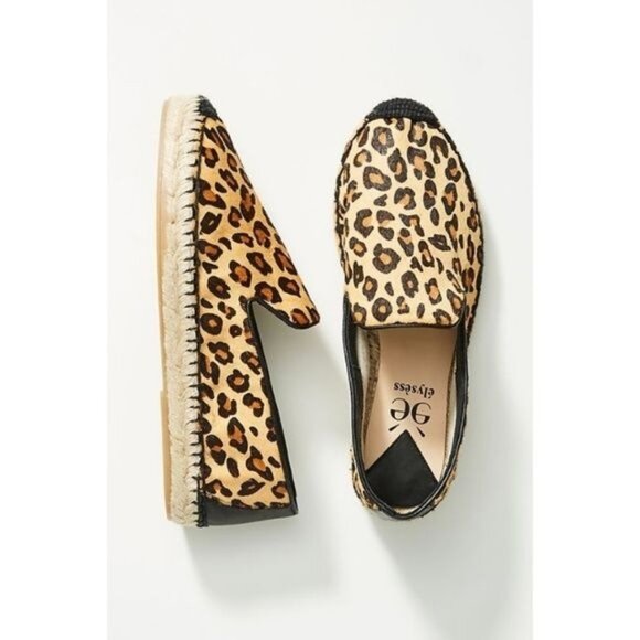 Elysess Leopard Print Espadrille Flats - Picture 1 of 6